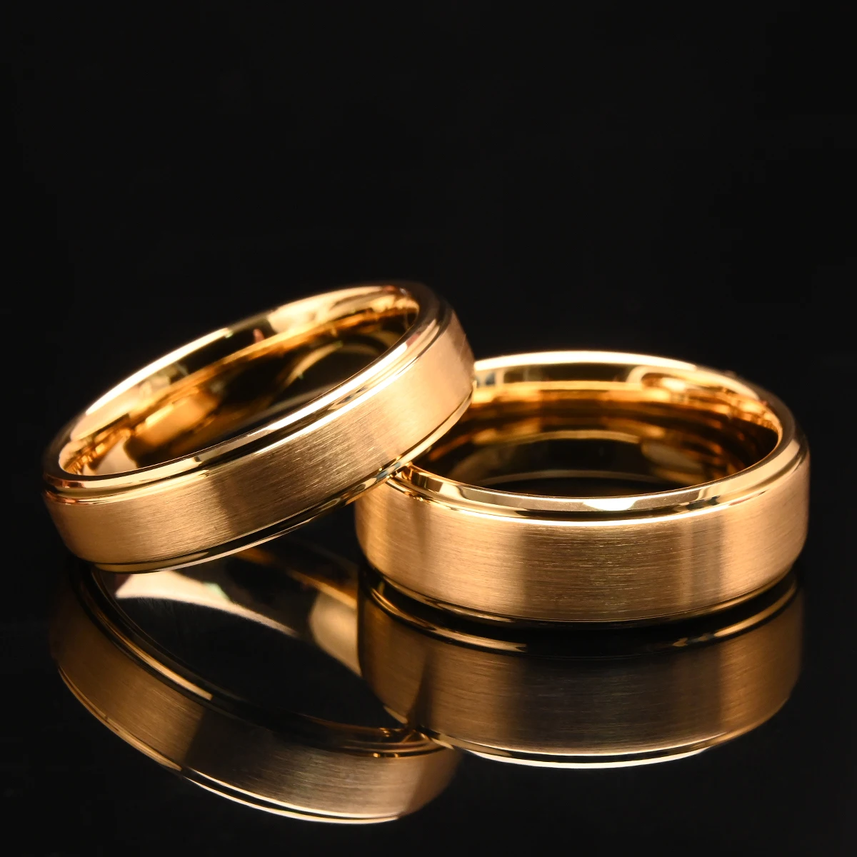 Gold color tungsten ring for man anillos bague homme pareja de compromiso fashion jewelry wedding bands couple engagement rings