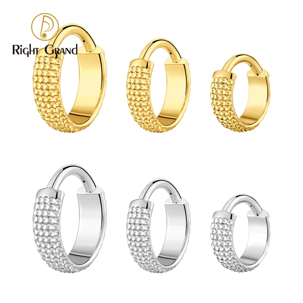 Right Grand ASTM F136 Titanium 16G Wide Hammered Conch Clicker Hoop 8/10/12mm Punk Hinged Segment Clicker Septum Helix Piercing