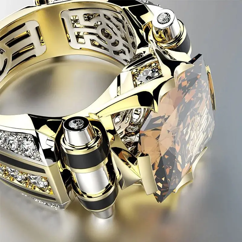Vintage Jewelry Rings for Men Stainless Steel Ring Gold Color Punk Hip Hop Ring Mens Jewellery Indian Jewelry