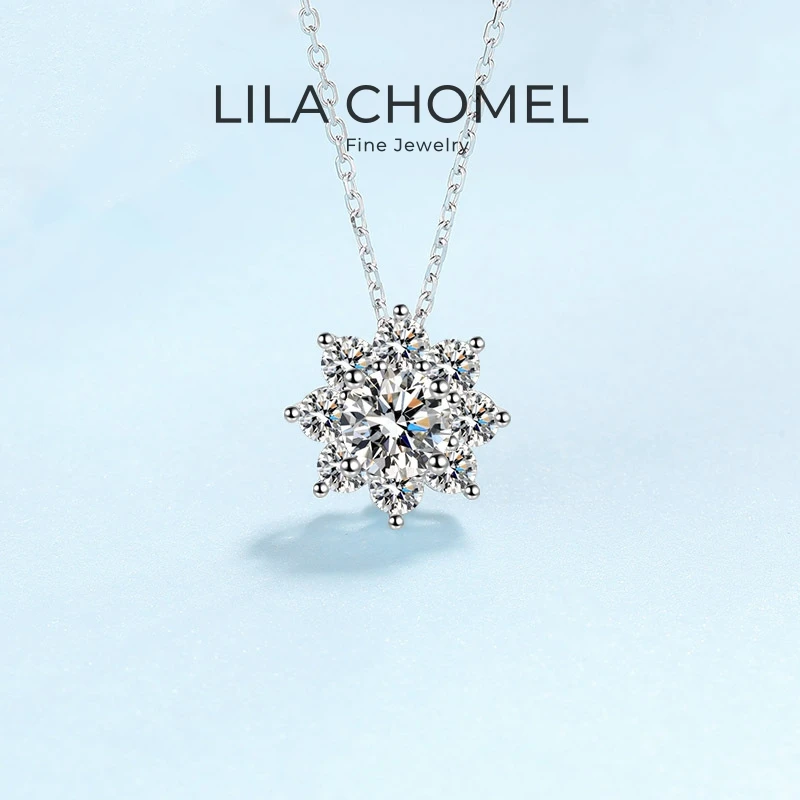 WOMEN Valentine's Day Platinum PT950 Wedding Necklaces 1/2CT VVS1 D Color Moissanite Diamond Pendant Girlfriend Birthday Gift