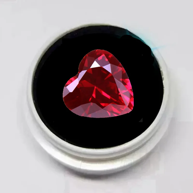 Box Pack Ruby 12x12mm 10.5Cts Sri-Lanka AAAAA+ Ruby Heart Shaped VVS Loose Gem For Jewelry Making Precious Stones